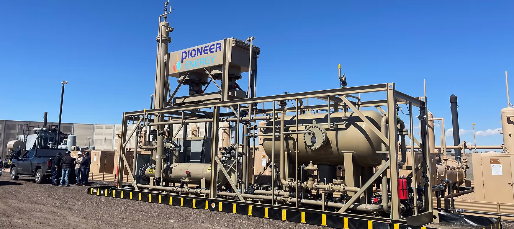 Pioneer Energy modular skid-mounted vapor pressure treating system for field gas processing at upstream production facilities