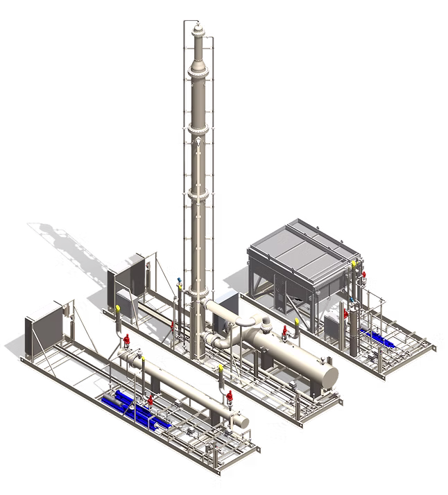 Pioneer Energy crude oil midstream stabilization system meeting pipeline specifications for RVP and BS&W